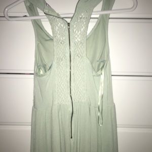 Greyish turquoise laced up dress